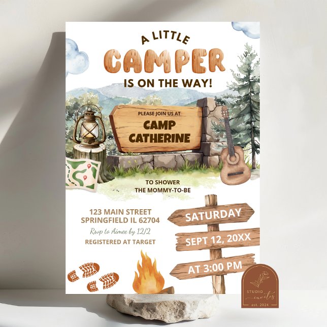 Invitación A Little Camper On The Way Baby Shower (Subido por el creador)