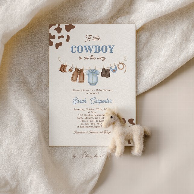 Invitación A Little Cowboy Baby Shower Boy Invitation (Subido por el creador)
