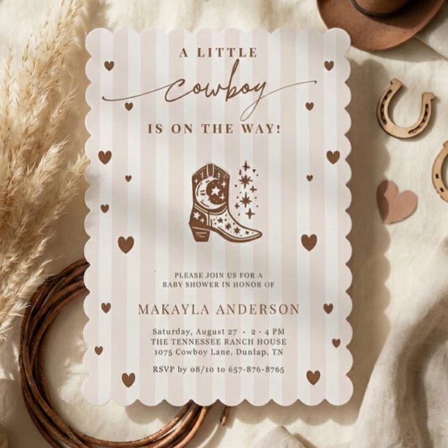 Invitación A Little Cowboy Is On The Way Western Baby Shower (Subido por el creador)