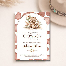 Invitación A Little Cowboy Western Boy Baby Shower Arched