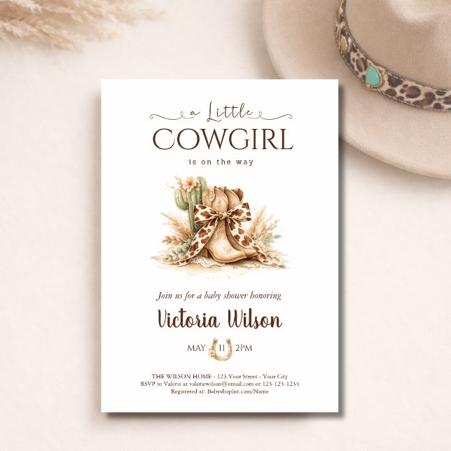 Invitación A Little Cowgirl Western Boho Girl Baby Shower  (Subido por el creador)