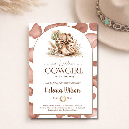 Invitación A Little Cowgirl Western Girl Baby Shower Arched