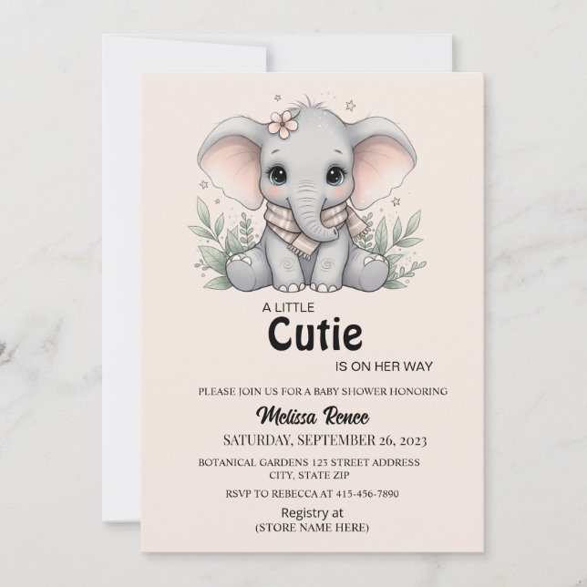 Invitación A Little Cutie Baby Shower Invitation (Anverso)