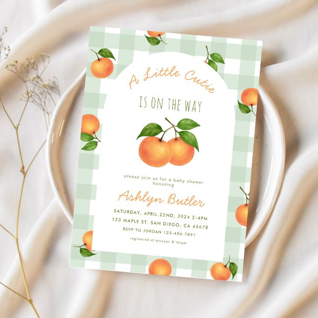 Invitación A Little Cutie Citrus Green Baby Shower Invitation (Subido por el creador)