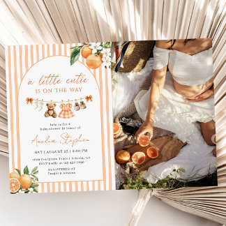 Invitación A Little Cutie Orange Citrus Baby Shower Photo