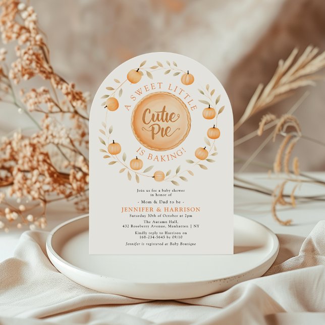 Invitación A Little Cutie Pie Is Baking | Arched Baby Shower (Subido por el creador)