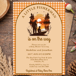 Invitación A Little Fisherman Is on the Way Boy Baby Shower