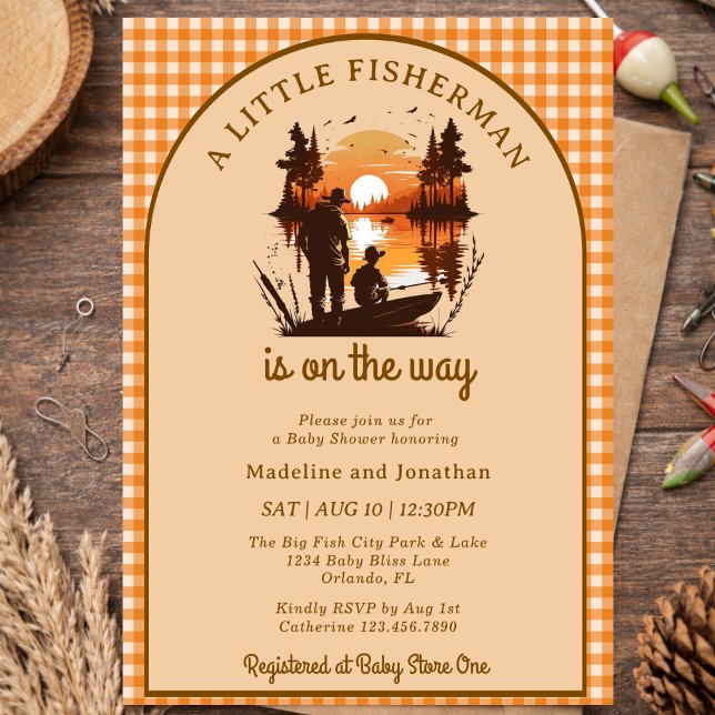 Invitación A Little Fisherman Is on the Way Boy Baby Shower (Subido por el creador)