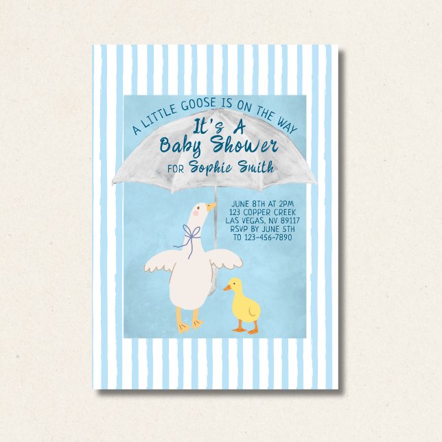 Invitación A Little Goose Is On The Way Storybook Baby Shower (Subido por el creador)