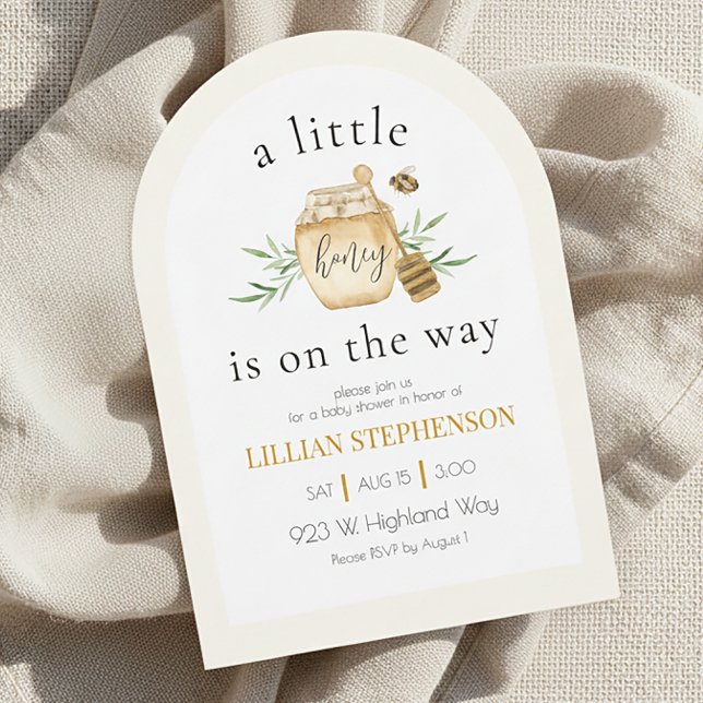 Invitación A Little Honey Is On The Way Bee Baby Shower  (Subido por el creador)