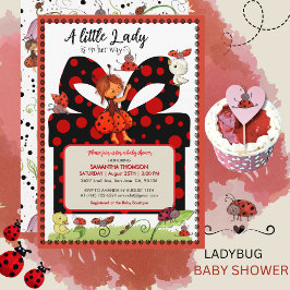 Invitación A Little Lady is on Her Way Polka Dot Invitation