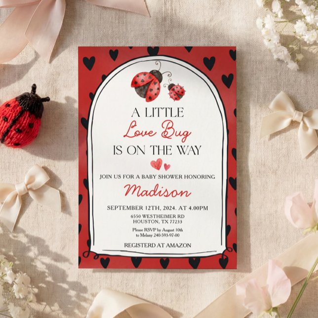 Invitación A Little Love Bug Baby Shower Invitation (Subido por el creador)