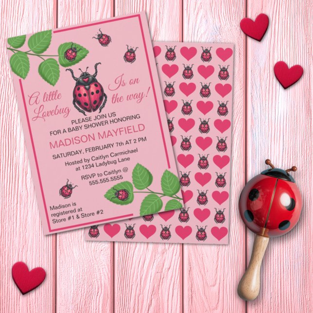 Invitación A Little Love Bug Is On The Way Ladybug (Subido por el creador)