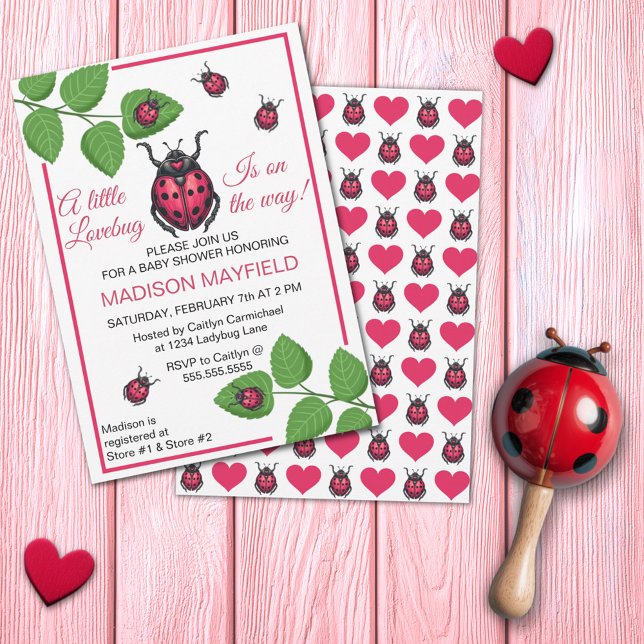 Invitación A Little Love Bug Is On The Way Ladybug (Subido por el creador)