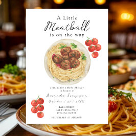Invitación A little Meatball is on the way Baby Shower