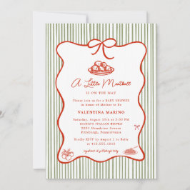 Invitación A Little Meatball is on the Way Doodle Baby Shower