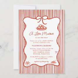 Invitación A Little Meatball is on the Way Doodle Baby Shower