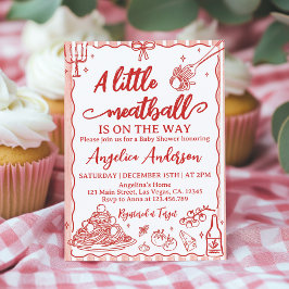 Invitación A Little Meatball Italian Baby Shower Invitation