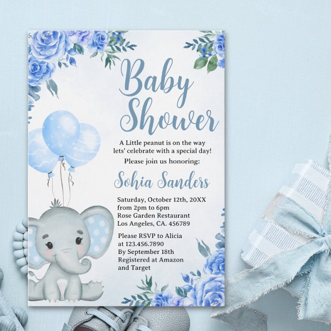 Invitación A Little Peanut is on the Way, Baby Shower Boy (Subido por el creador)