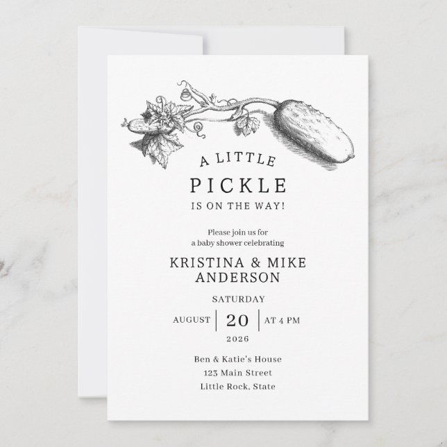 Invitación A Little Pickle Gender Neutral Baby Shower (Anverso)