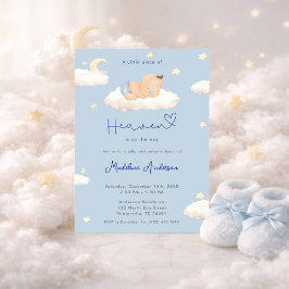 Invitación A Little Piece of Heaven Clouds Baby Boy Shower