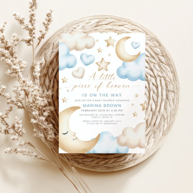 Invitación A little piece of heaven is on the way baby shower (a little piece of heaven baby shower invite)
