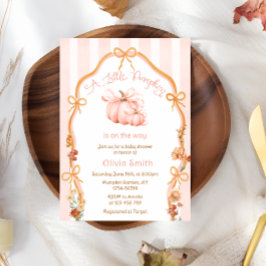Invitación A Little Pumpkin Fall Autumn Floral Baby Shower