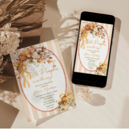 Invitación A Little Pumpkin Floral Baby Shower Invitation