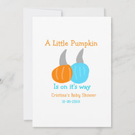 Invitación A little pumpkin is on it's way baby shower orange