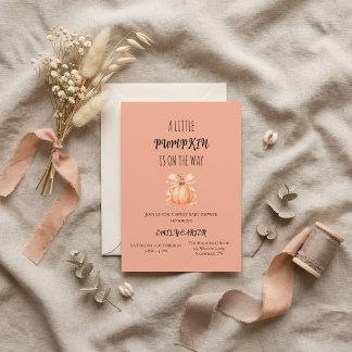 Invitación A Little Pumpkin Is on the Way Baby Shower