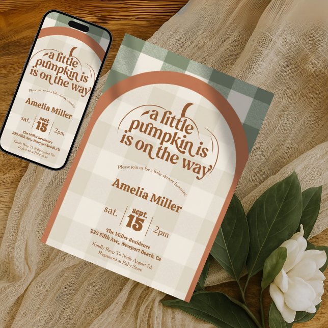 Invitación A Little Pumpkin Is On The Way Fall Baby Shower (Subido por el creador)