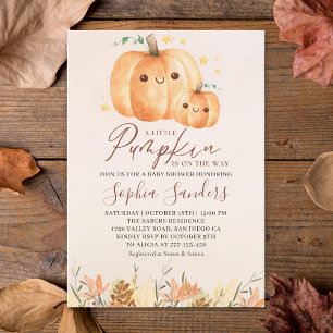 Invitación A Little Pumpkin Is on the Way" Fall Baby Shower
