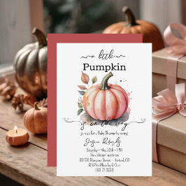 Invitación A Little Pumpkin Pink Baby Shower Invitation
