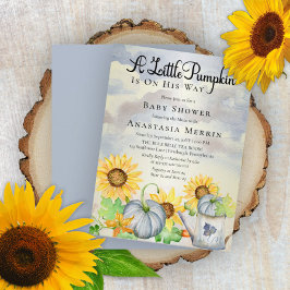 Invitación A Little Pumpkin | Sunflowers Boy Baby Shower