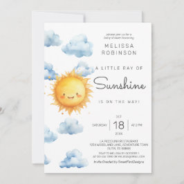 Invitación A Little Ray of Sunshine is on the way Baby Shower