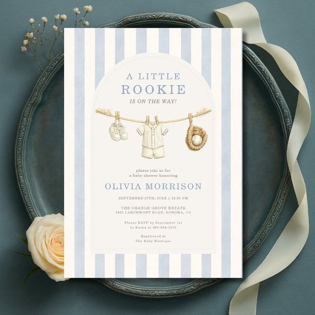 Invitación A Little Rookie Clothesline Baby Shower (Subido por el creador)