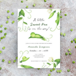 Invitación A Little Sweet Pea Is On The Way Baby Shower