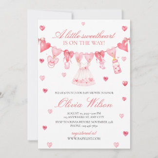 Invitación A little sweetheart Baby Shower Invitation