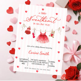 Invitación A  Little Sweetheart  Girl Baby Shower 
