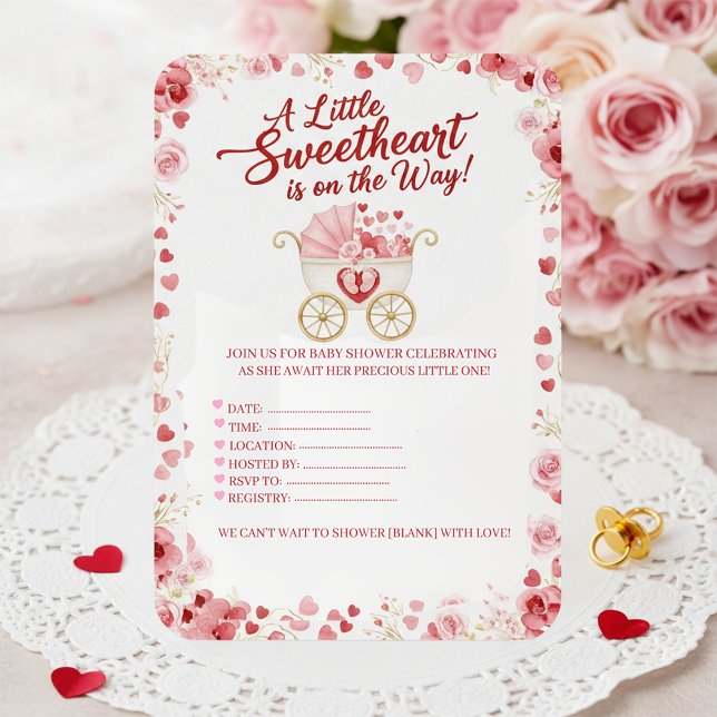 Invitación A Little Sweetheart is on the Way Baby Shower  (Subido por el creador)