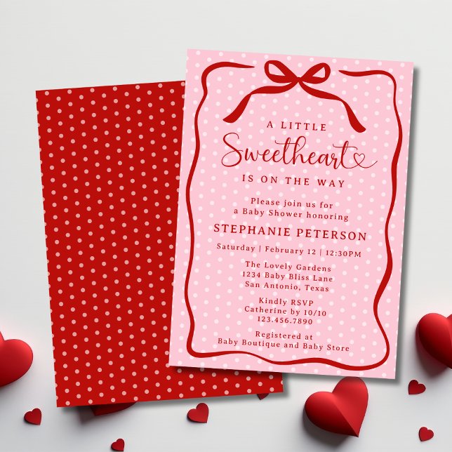 Invitación A Little Sweetheart Is On The Way Girl Baby Shower (Subido por el creador)