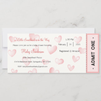 Invitación A Little Sweetheart is on the Way Invitation