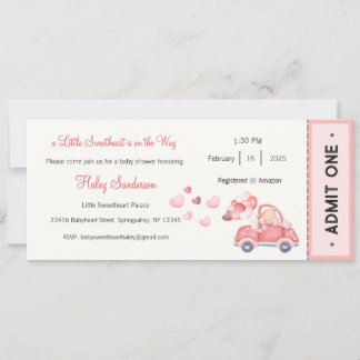 Invitación A Little Sweetheart is on the Way Invitation