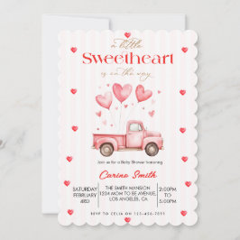 Invitación A  Little Sweetheart truck Baby Shower 