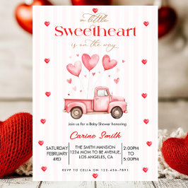 Invitación A  Little Sweetheart truck Baby Shower 