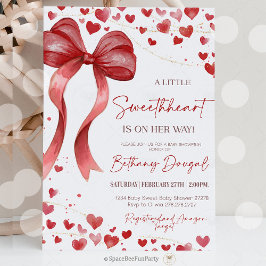 Invitación A Little Sweetheart Valentine Baby Is on her way 