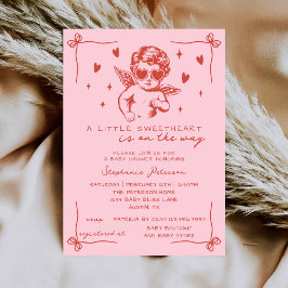 Invitación A Little Sweetheart Valentine’s Cupid Baby Shower