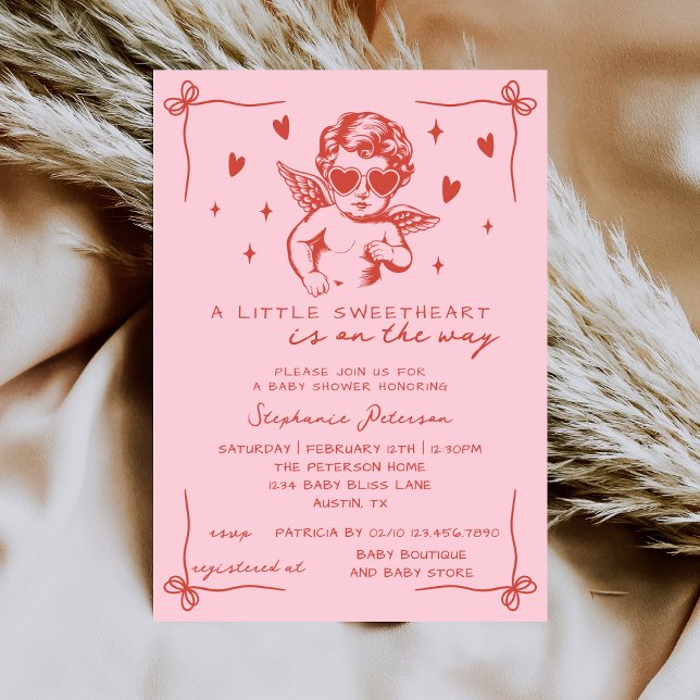 Invitación A Little Sweetheart Valentine’s Cupid Baby Shower (Subido por el creador)