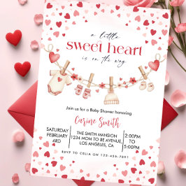 Invitación A  Little Sweetheart valentine's Baby Shower  