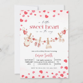 Invitación A  Little Sweetheart valentine's Baby Shower  